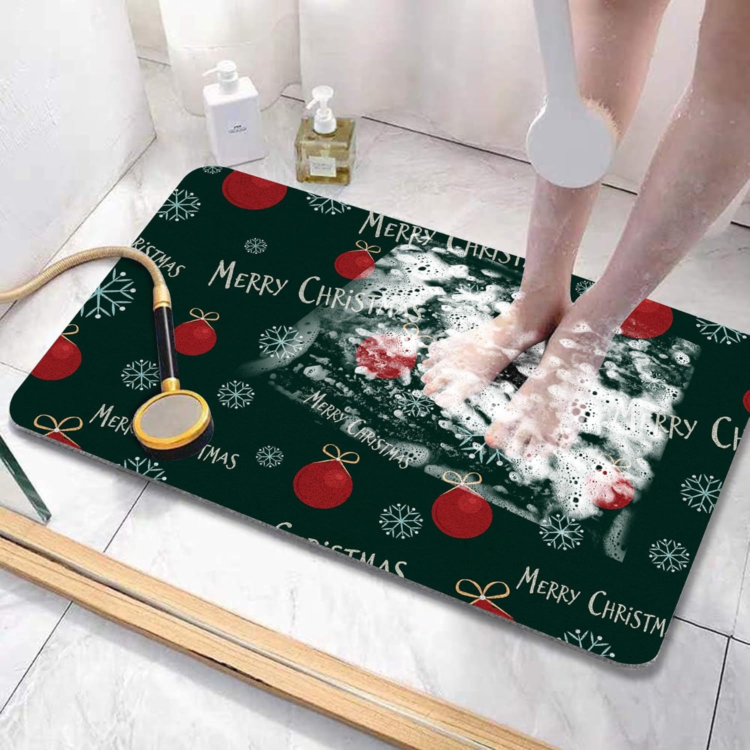 Shower Mat 80x100cm/31.5x39.37in,Plaid Red Heart PVC Loofah Shower Stall Mat, Non Slip,Shower Floor Mats for Inside Shower,Secure in Shower Mat,Bath Mats,White and Black