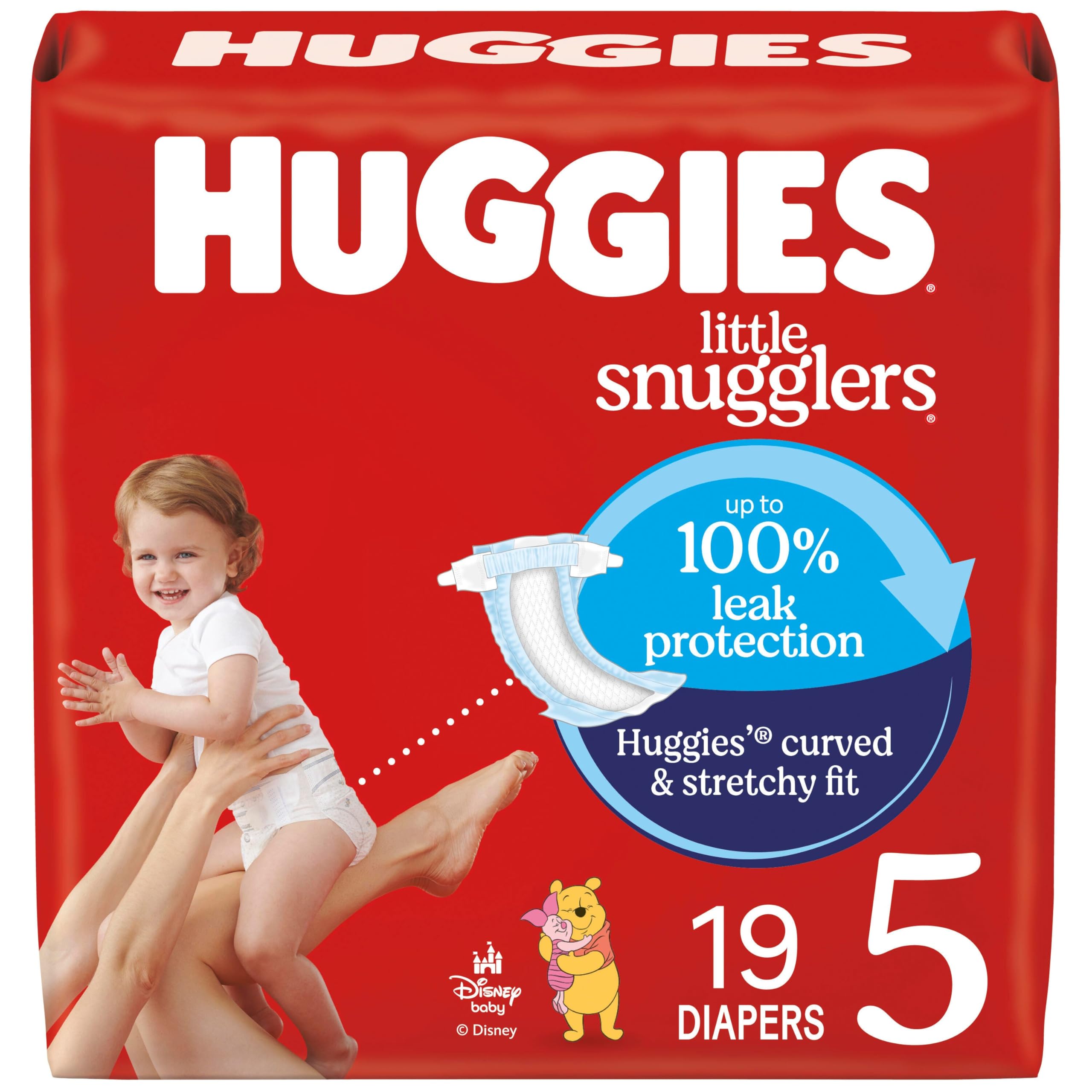 Size 5 Diapers, Little Snugglers Baby Diapers, Size 5 (27+ lbs), 19 Count, Packaging May Vary