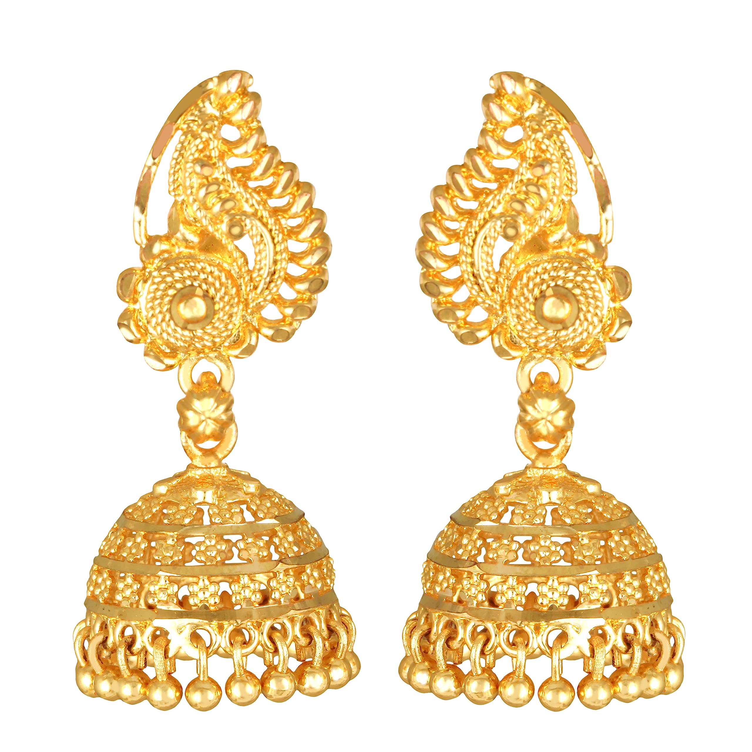 MEENAZ Earrings for Women Girls Traditional Golden Meenakari Jhumka 1 gram Gold Plated Set peacock Earring stylish Jhumki Earring Combo wedding south indian screw temple fashion Jewellery Gift M491 (B0CBJZRRM6) Amazon Price History, Amazon Price Tracker