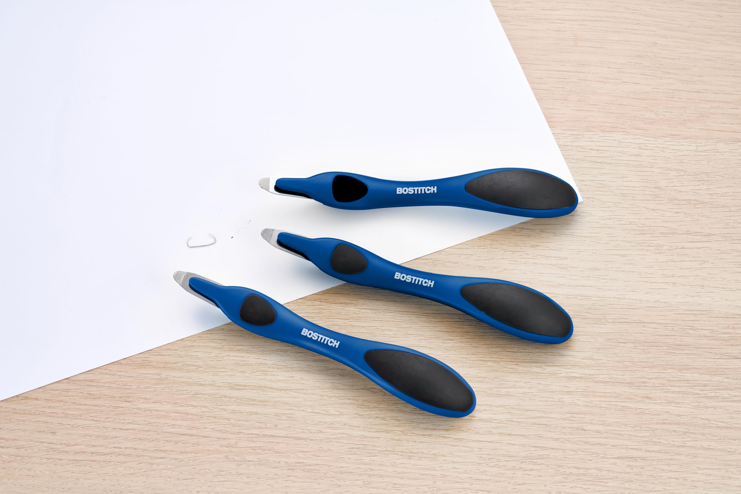 Bostitch Office Professional Push Style Easy Staple Remover, niebieski, 3-pak (30000-BLUE-3PK