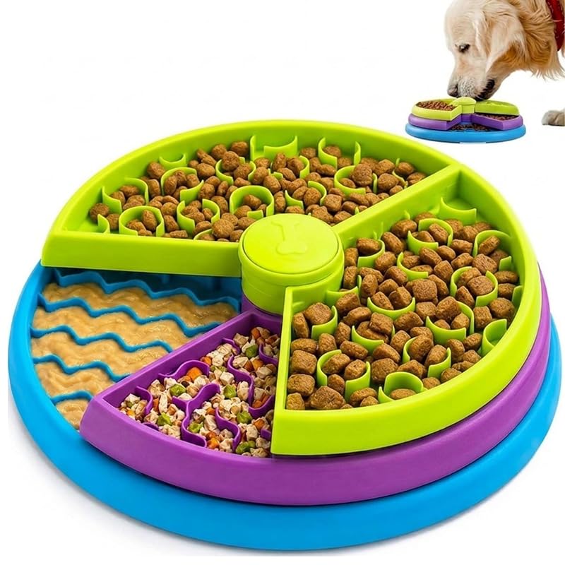 Comedouro Lento para Cães com Labirinto Giratório de 3 Níveis vozonix – 1,5 xícara