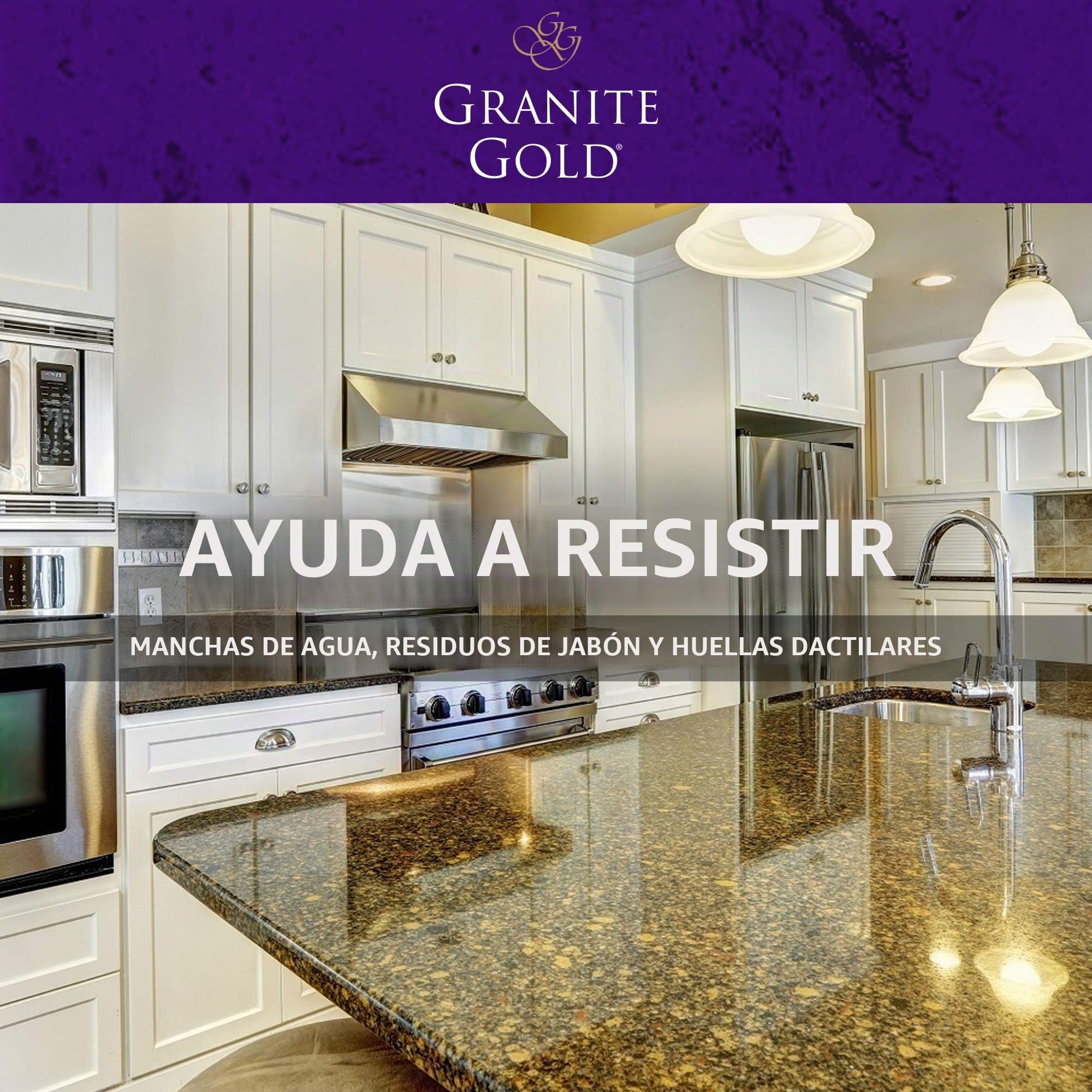 Granite Gold Spray de Pulido sin Rayas para encimeras de Granito, Cuarzo, mármol, travertino, Piedra Natural, 710 ml