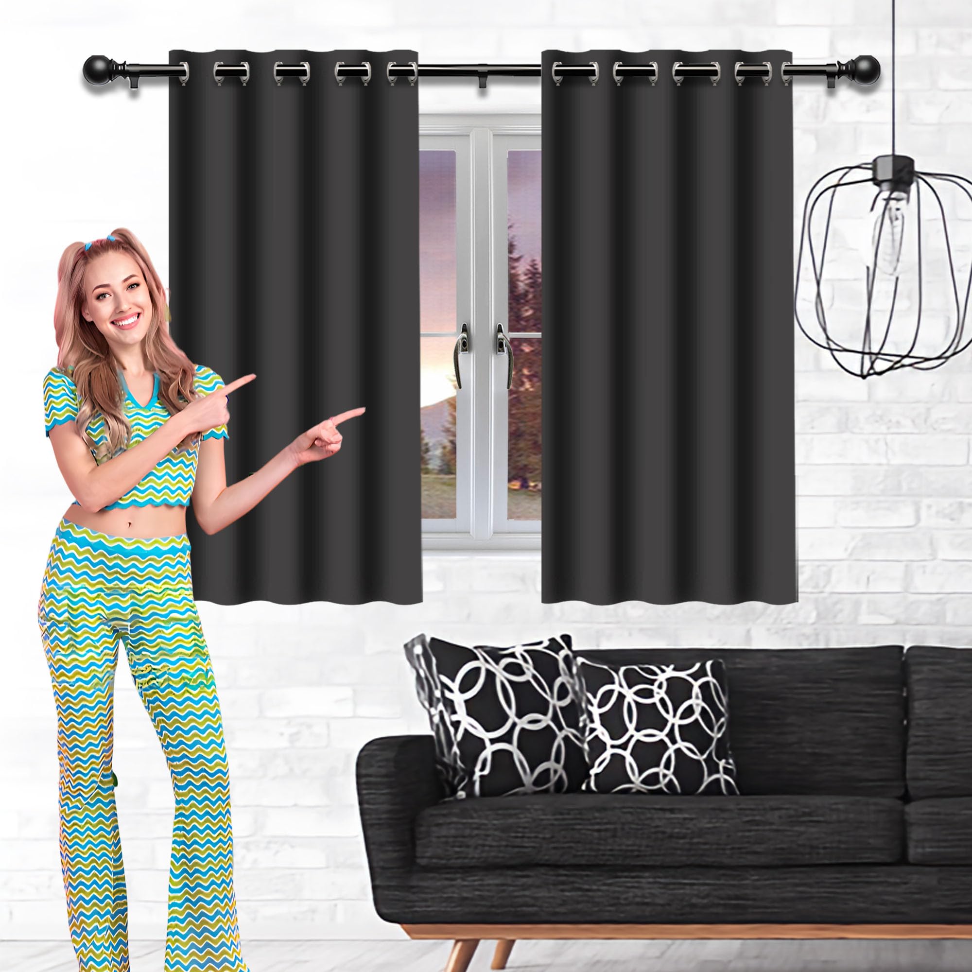 Rideaux occultants 120x180 thermique isolant anti froid pour chambre