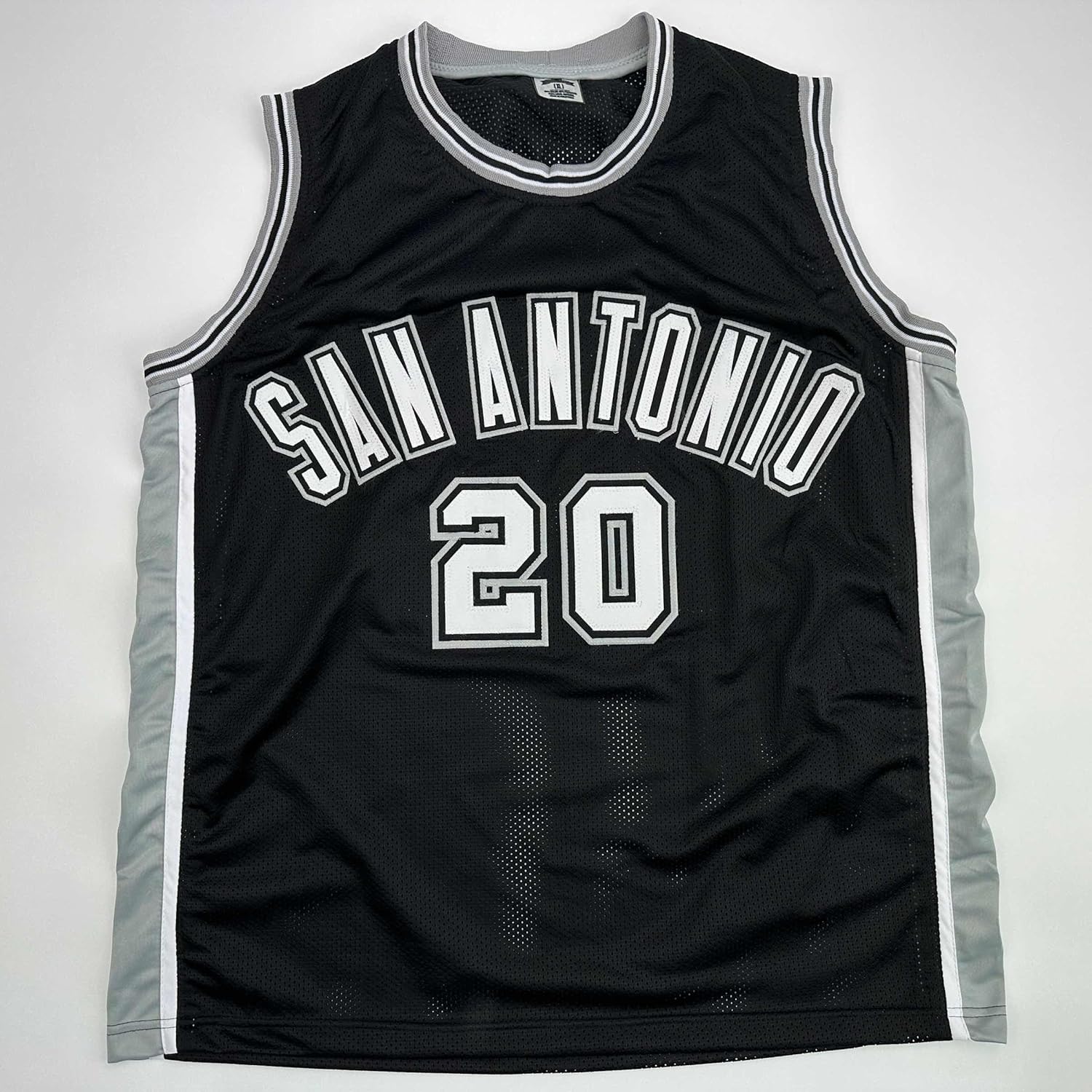 Facsimile Autographed Manu Ginobili San Antonio Black Reprint Laser Auto Basketball Jersey Size Men's XL