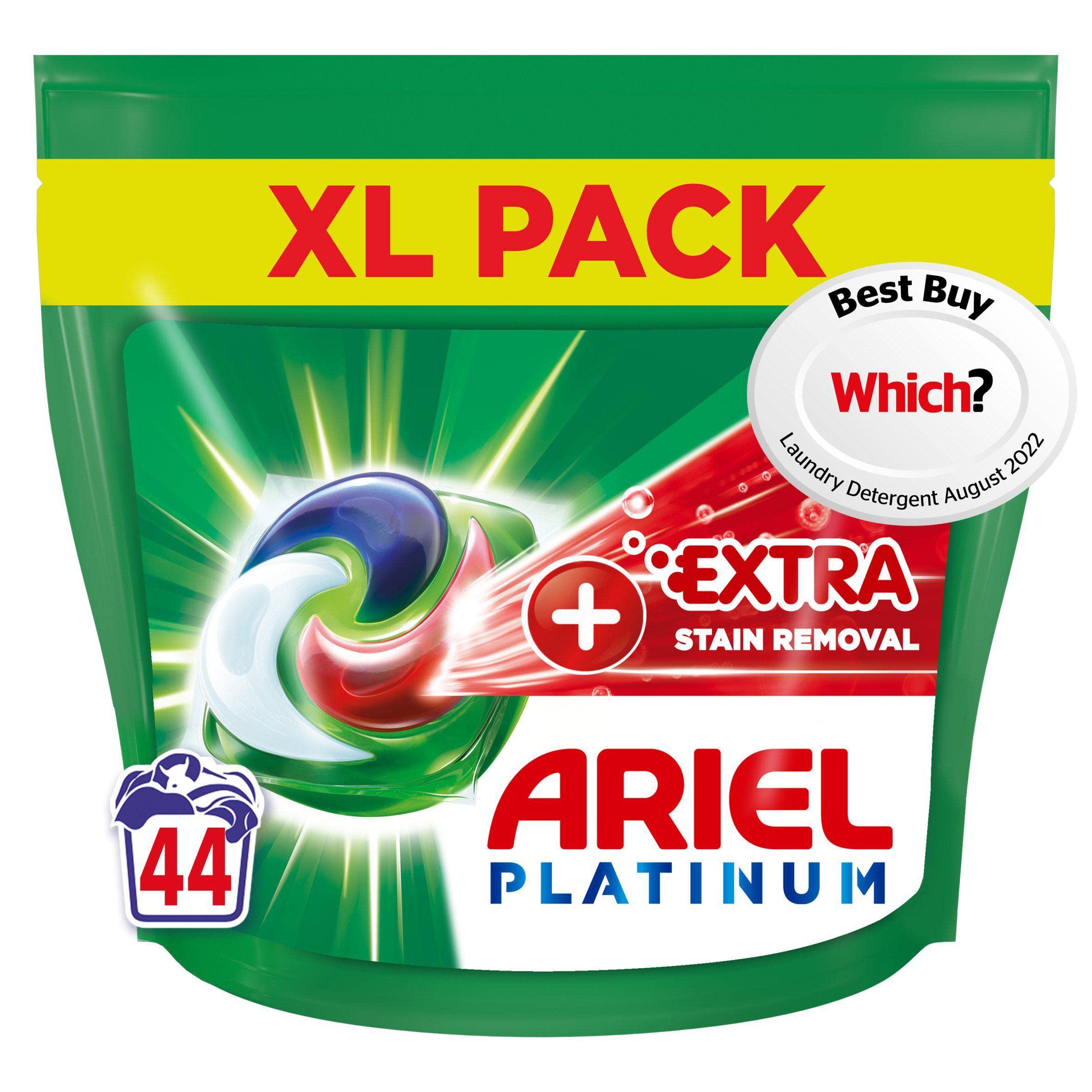 Ariel Platinum + odplamiacz All-in-1 kapsułki płyn do mycia kapsułek 44 prań