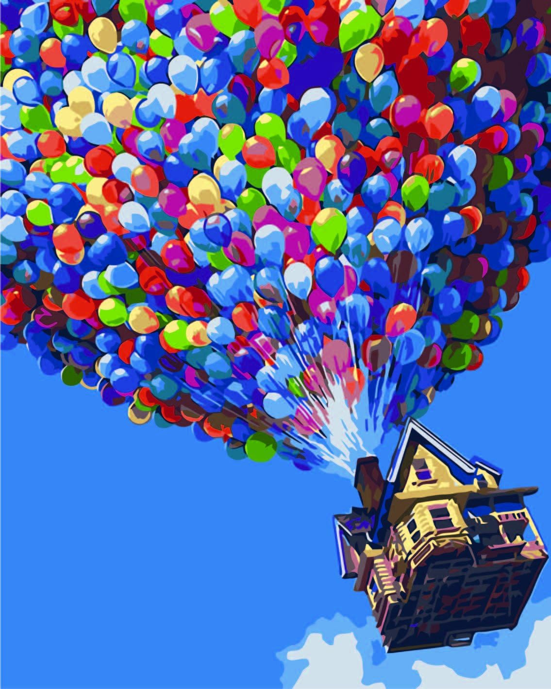 Tirzah Paint by Numbers Kits 40cm x 50cm Canvas DIY Acrylic Painting for Adults and Kids with Paints, Brushes - The Balloon and House (Without Frame)