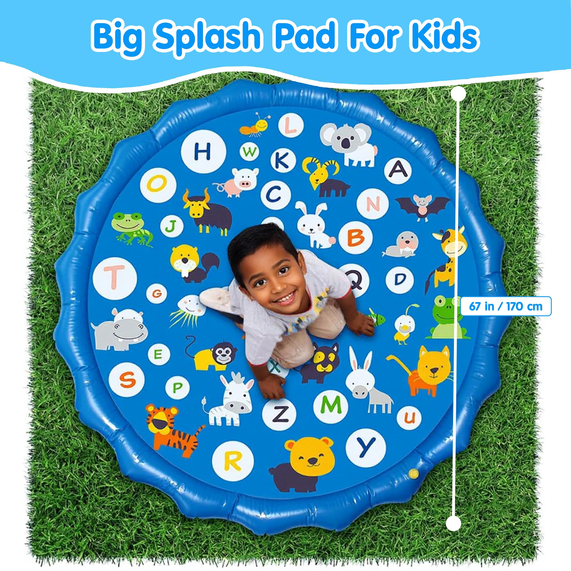 Kidology Splash Pad - Large Water Sprinkler for Kids -2