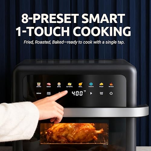Miniatura 2 de Freidora de aire de 8 cuartos de galón de gran capacidad, horno freidora de aire digital 8 en 1 con circulación de aire rápida, control táctil,