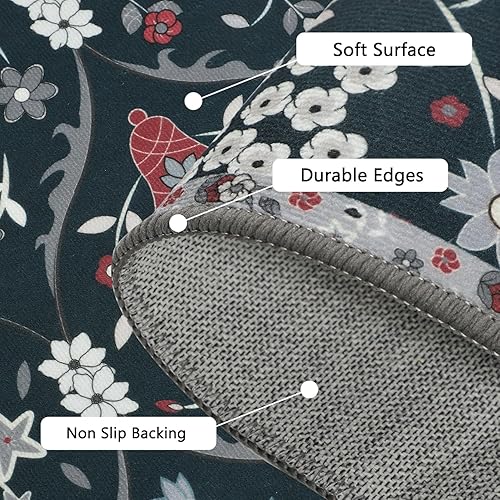 Miniatura 9 de Falflor Juego de 3 tapetes de cocina con diseño de enrejado marroquí, antideslizantes, para el suelo, lavables, alfombras de cocina con patrón