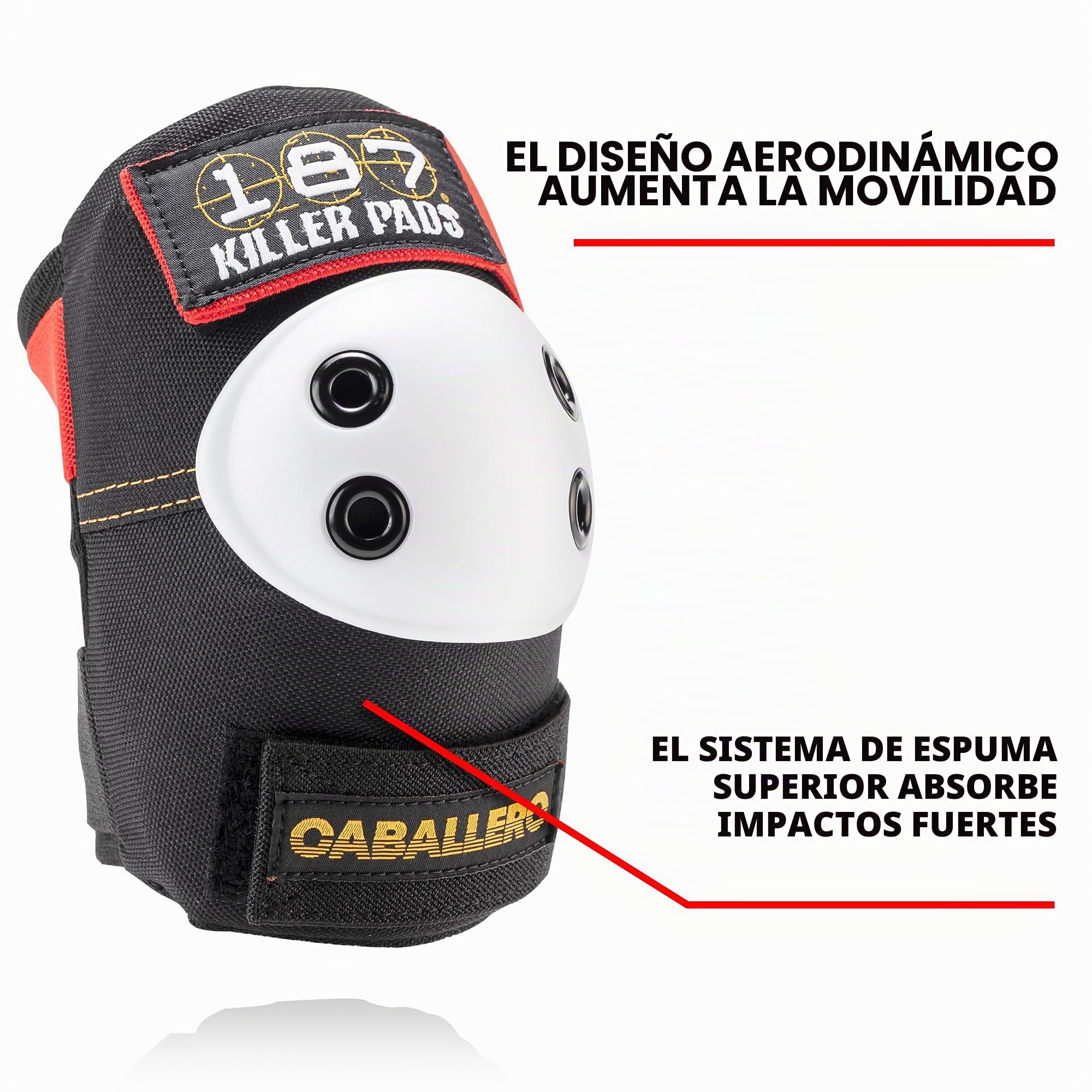 187 Killer Pads Rodilleras, Coderas y muñequeras para patineta, Juego de Seis Almohadillas