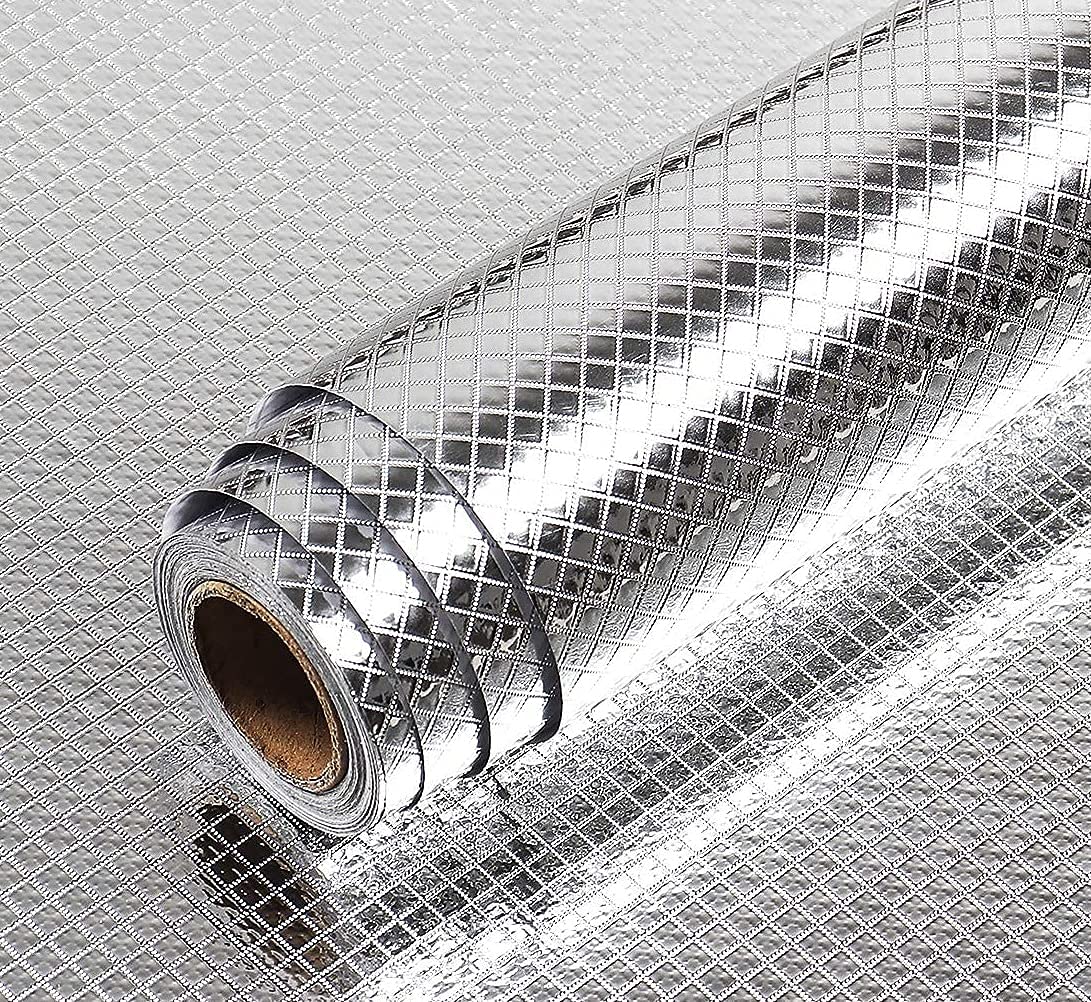 LAVNIK Aluminium Foil Stickers, Oil Proof, Waterproof, Kitchen Backsplash Wallpaper Self-Adhesive Wall Sticker Anti-Mold and Heat Resistant for Walls Cabinets Drawers and Shelves - 5 Meter (B08XNHHTL4) Amazon Price History, Amazon Price Tracker