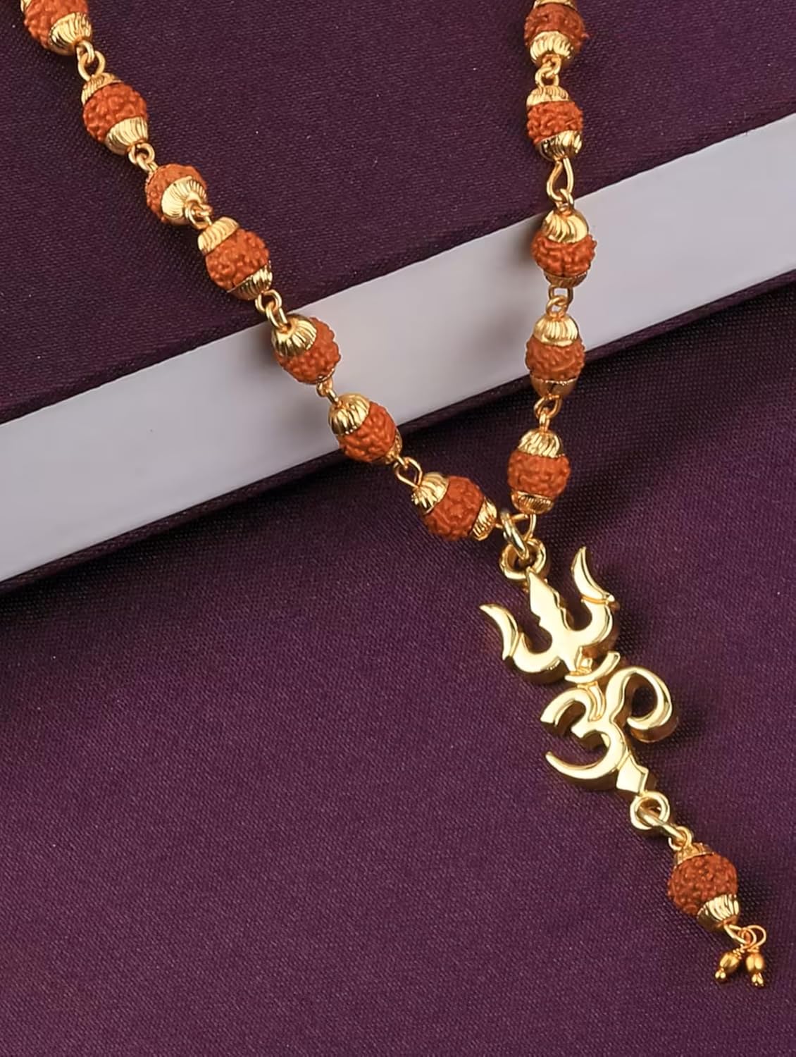 5 Mukhi Rudraksha Mala With Religious Shiv Trishul Pendant | Indian Spiritual jewellery For Men And Women