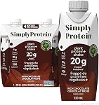 Simply Protein - Chocolat prêt à boire Protein Secouer (4 Boîte) - 20g Protein, 10g Fibres, 4g Sucre, 200 Calories - Végétaux, sans gluten, non GMO, Sans laiterie, casher - 4 Des secousses (11.16 - Oui. 330 mL)