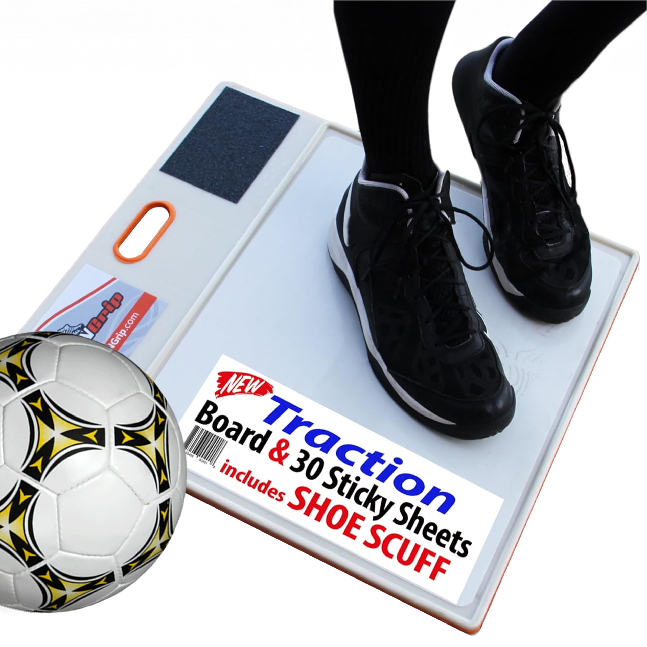 StepNGrip Basketball Sticky Mat Traction Board with Shoe Scuff Pad - 30 Sheets, No Slip White Court Grip Mat for Wood Surfaces - Enhances Shoe Traction and Game Performance - 19" x 21"