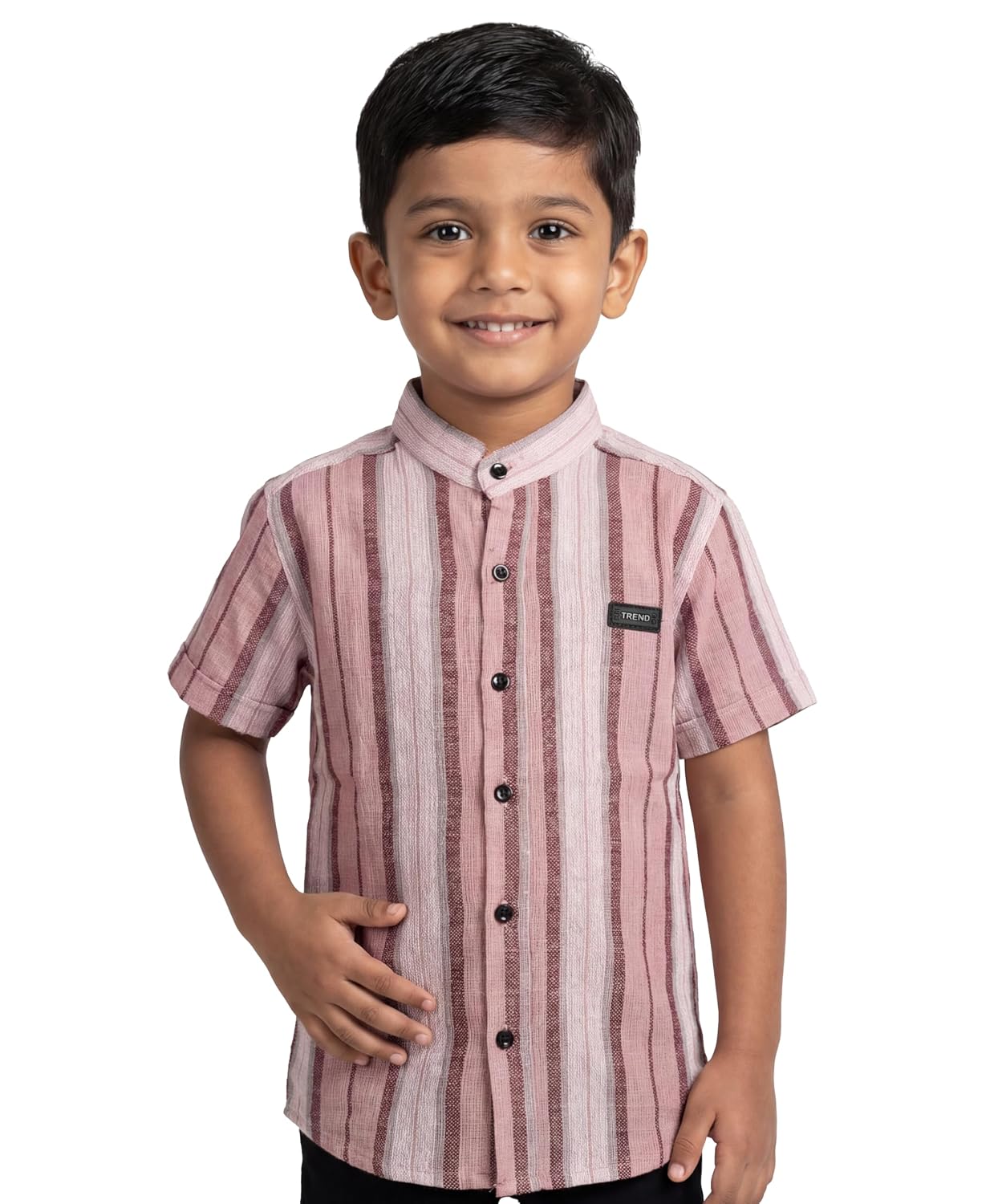 Boys Cotton Striped Half Sleeve Shirt with Mandarin Collar (Pack of 1) - Review, Price and Buying Guide