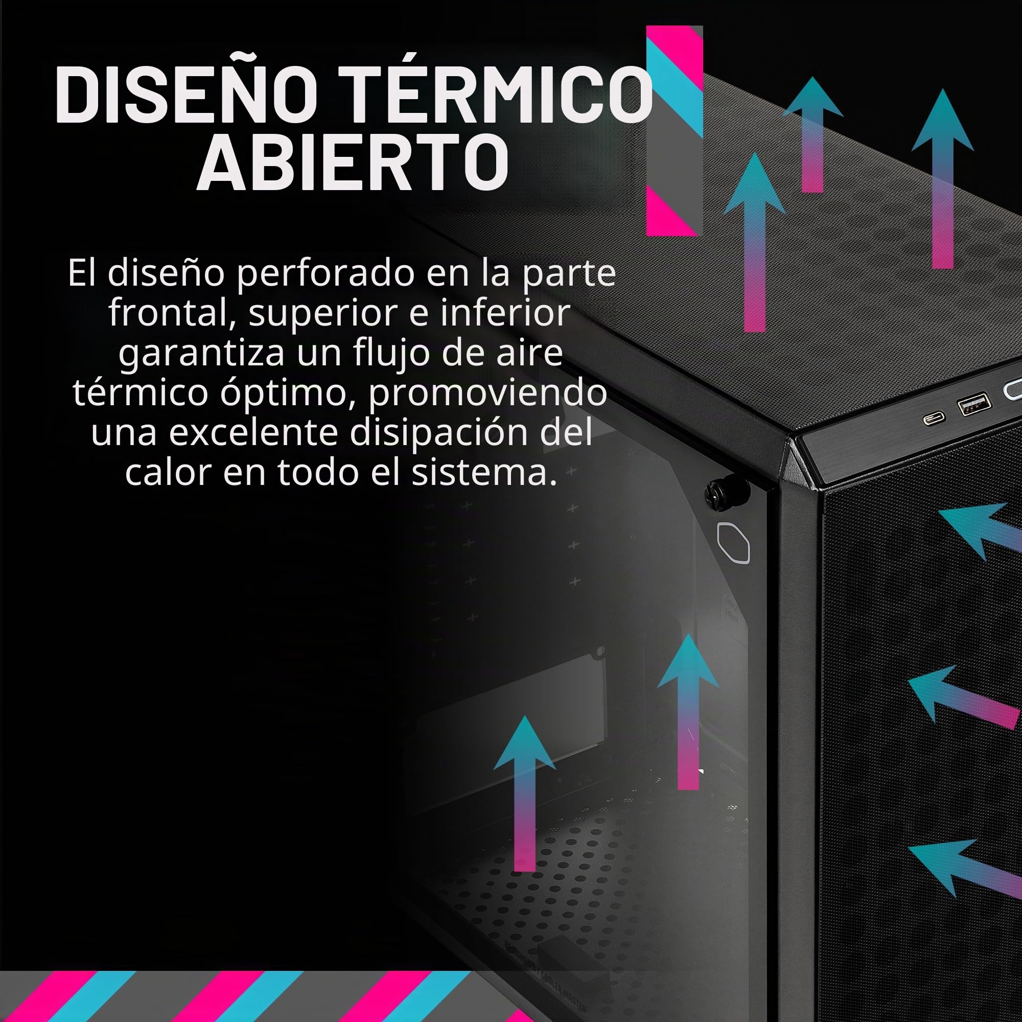 Cooler Master Q300LV2-KGNN-S00 Micro-ATX - Torre con filtro antipolvo, USB 3.2 Gen 2x2 (20 GB), vidrio templado, disipadores de CPU máx. 159 mm, GPU máx. 360 mm, totalmente ventilado