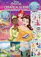 Vista 2 de Libros de actividades con calcomanías para niñas, paquete con 2 blocs de calcomanías con más de 400 calcomanías con princesas de Disney y Hello