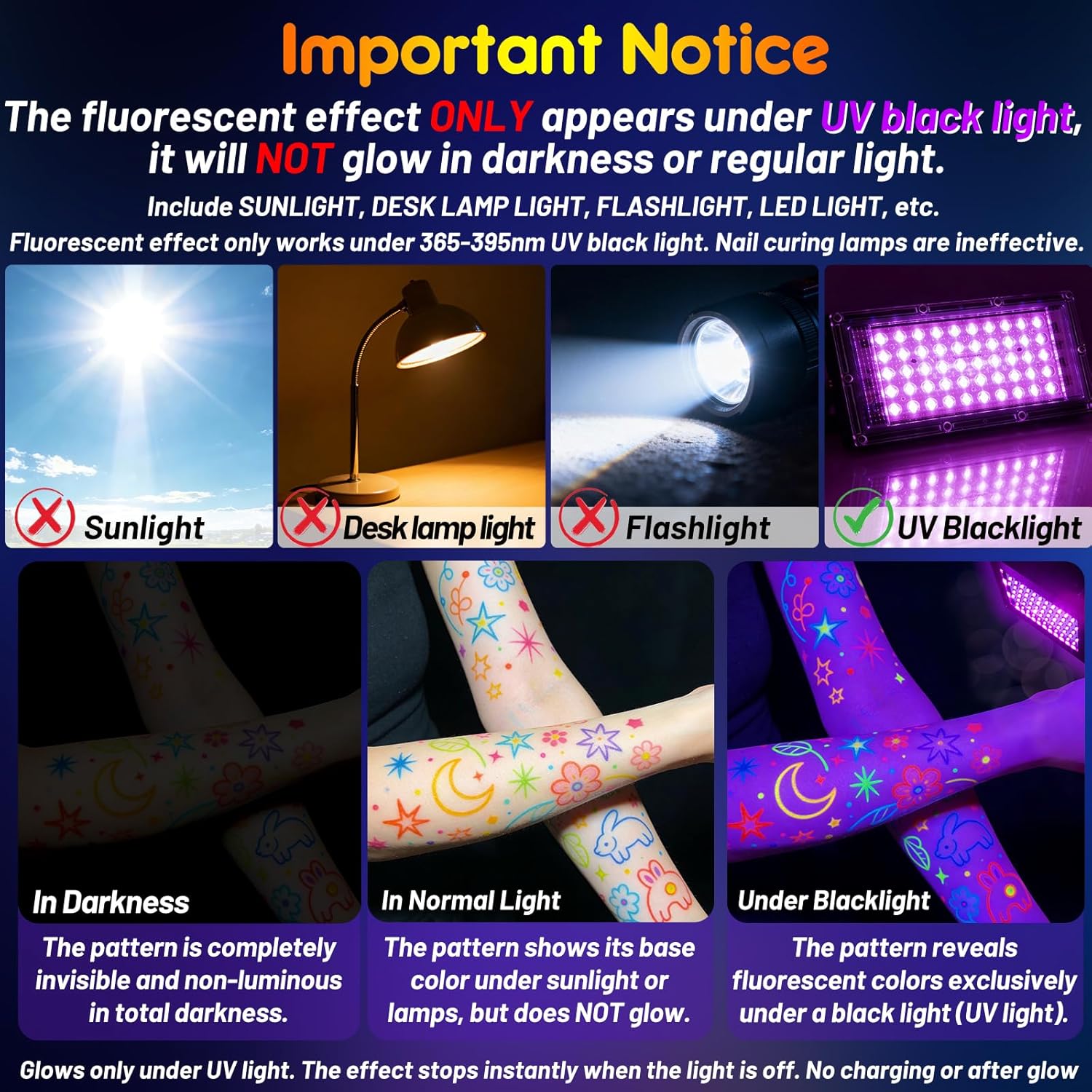 ThEast 16 Glow in the Dark Body Paint, UV Neon Face Paint Markers, Glow Face Painting, Washable Tattoo Markers for Skin, Halloween Makeup for Party - Image 4