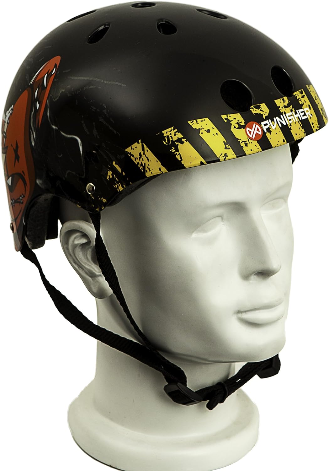 Punisher Skateboards 11-Vent Multi-Sport Skateboard and BMX Helmet, Youth Size Medium, Includes Extra Helmet Pads, Boys and Girls, Assorted Styles Punisher Skateboards 11-Vent Multi-Sport Skateboard and BMX Helmet, Youth Size Medium, Includes Extra Helmet Pads, Boys and Girls, Assorted Styles