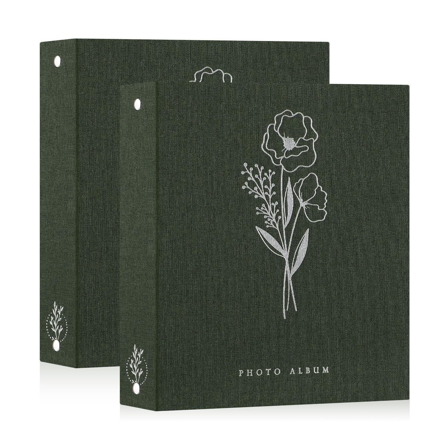 Snapklik.com : Lanpn Photo Album Scrapbook 8x10 2 Packs, Linen Hard ...