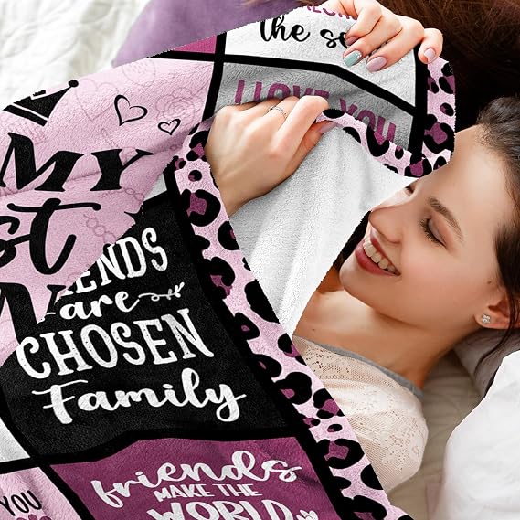 to My Friend Blanket, Best Friend Birthday Gifts for Women, Friendship Gifts for Women, Bestie, BFF, Soul Sister, Work Bestie, Super Soft Friendship Blanket Throw, 6050