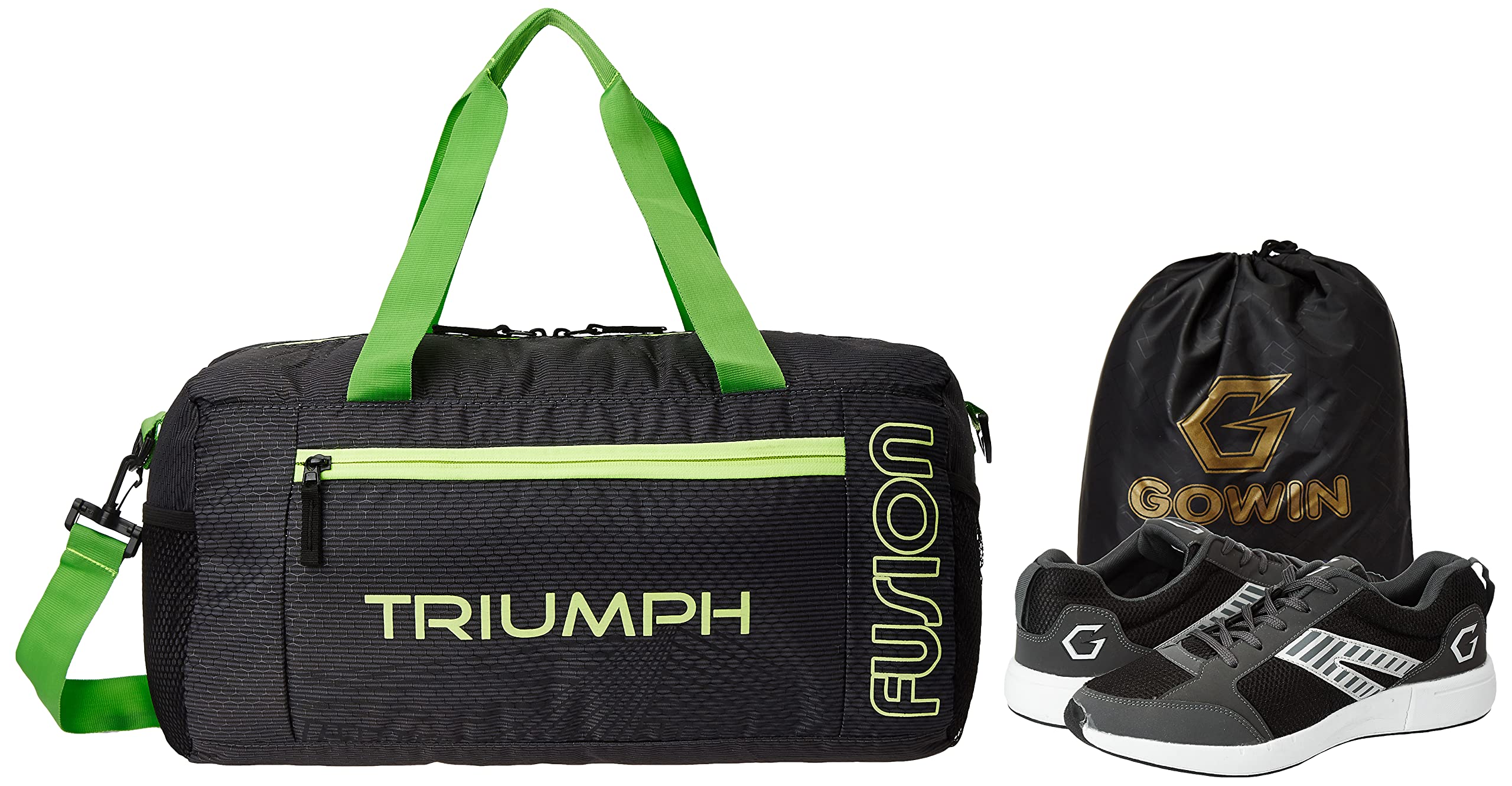 Nx-2 Black/Grey Size-10 with Triumph Gym Bag Fusion Pro-88 Grey/Lime-image-25