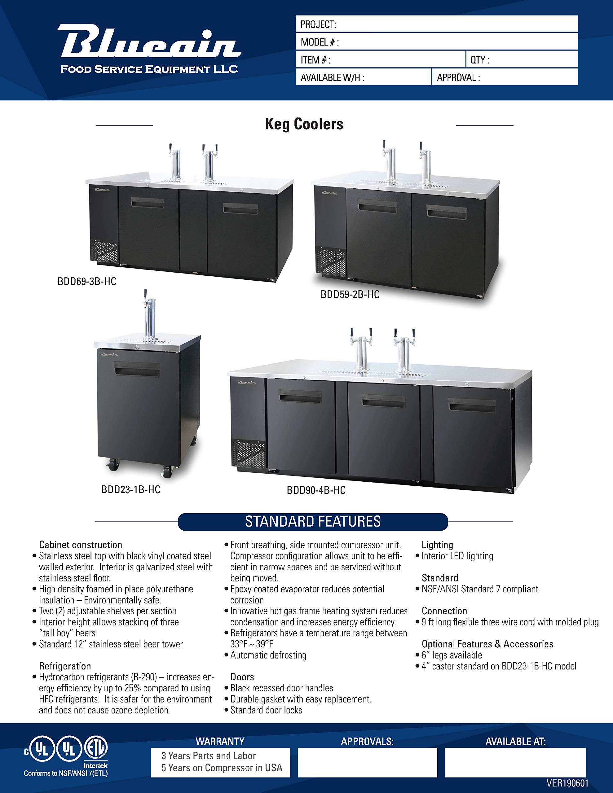 Blue Air BDD23-1B-HC Single Door 23