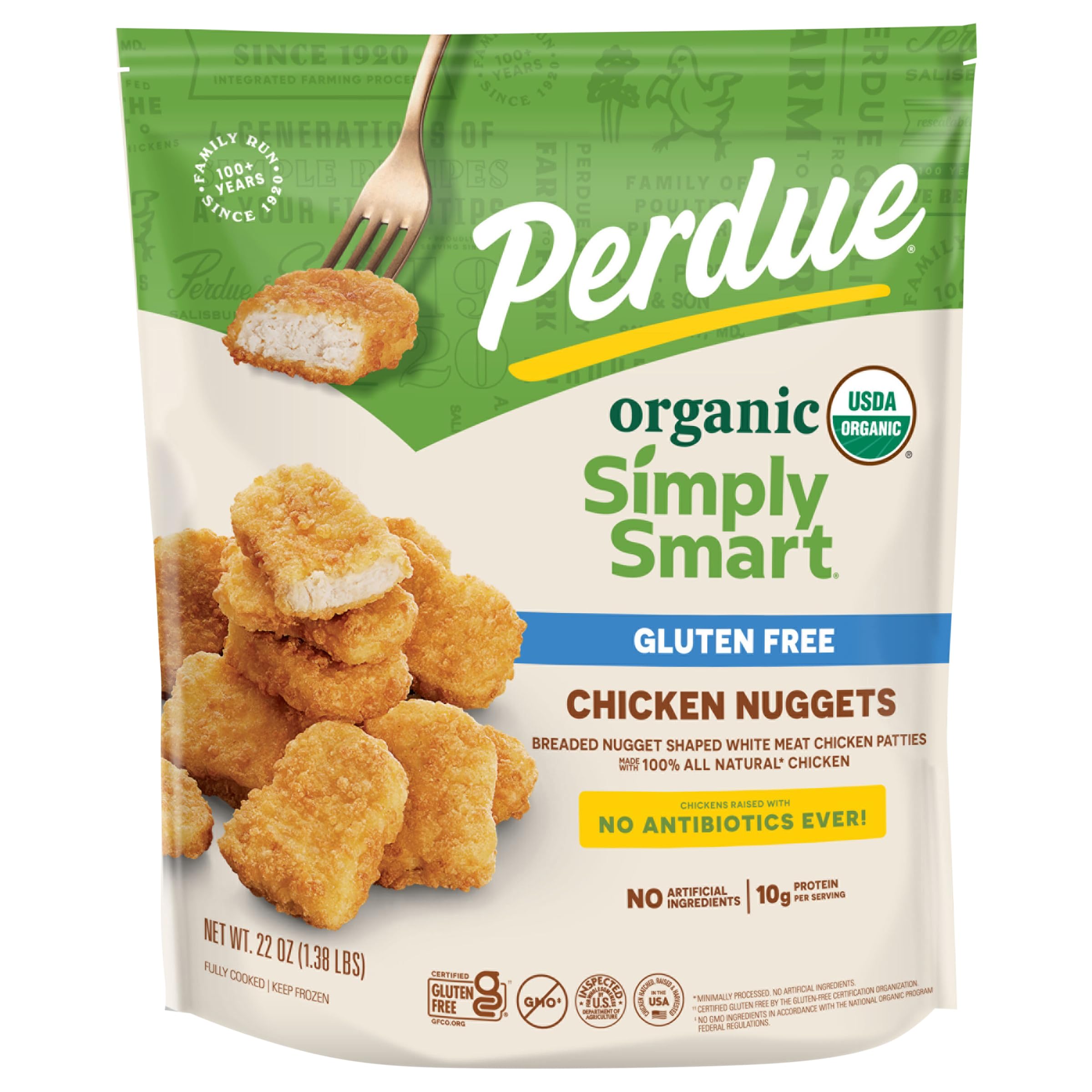 Perdue Simply Smart Organics Breaded Chicken Breast Nuggets Gluten Free, 22 oz. (Frozen)