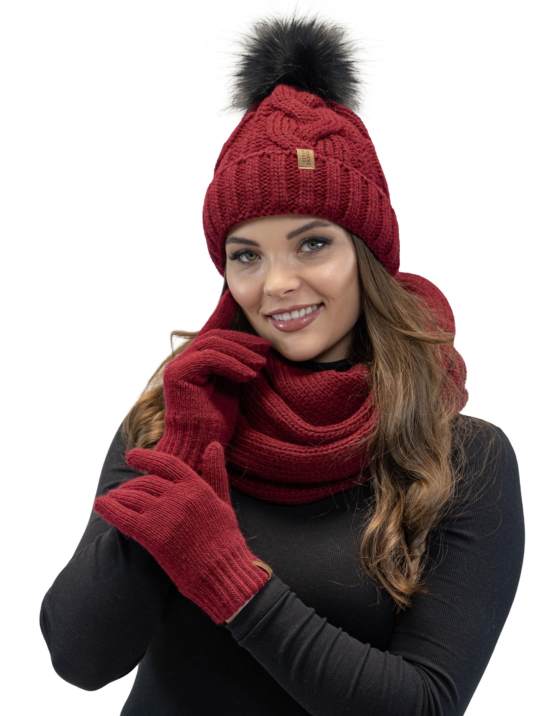 Conjunto de gorro con forro polar y bufanda de alta calidad Vivisence 8