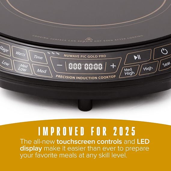 Nuwave Gold Pro Precision Induction Cooktop, Large 8 Heating Coil