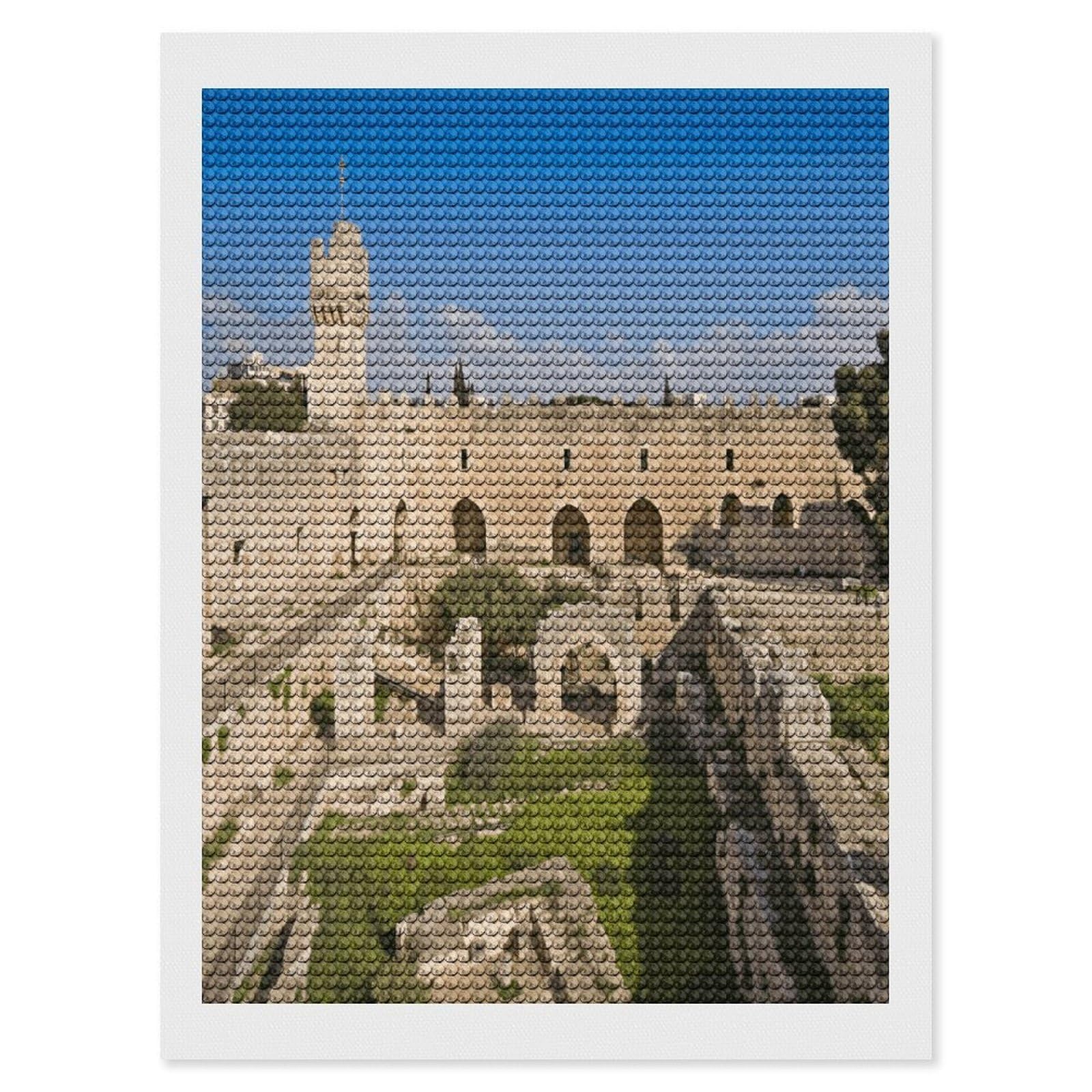 VstaDank Israel at The Tower of David Diamond Painting Kits Exquisite DIY Full Round Drill Diamond Dots Painting for Adults Beginner Diamond Photo Paint with Diamond Picture Art Wall Decor 12"x16"