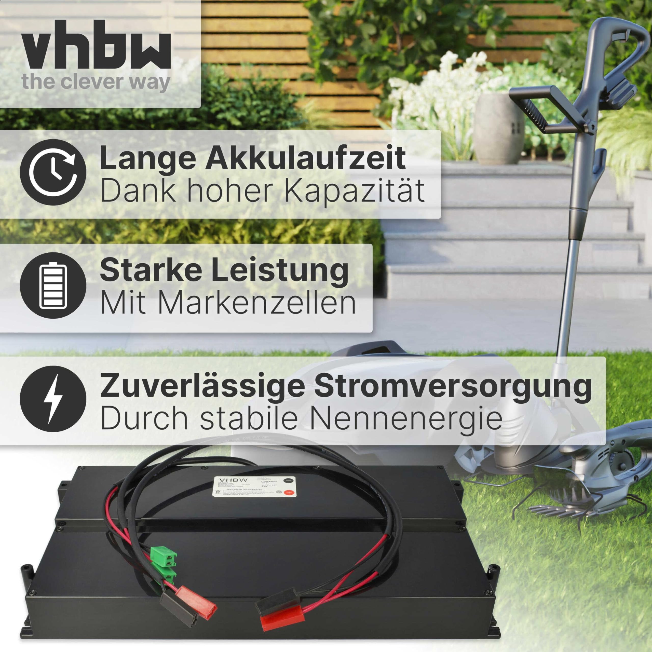 vhbw Batería Compatible con Stiga 1126-9121-01 Robot cortacésped cortacésped 13800mAh 25,2V Li-Ion