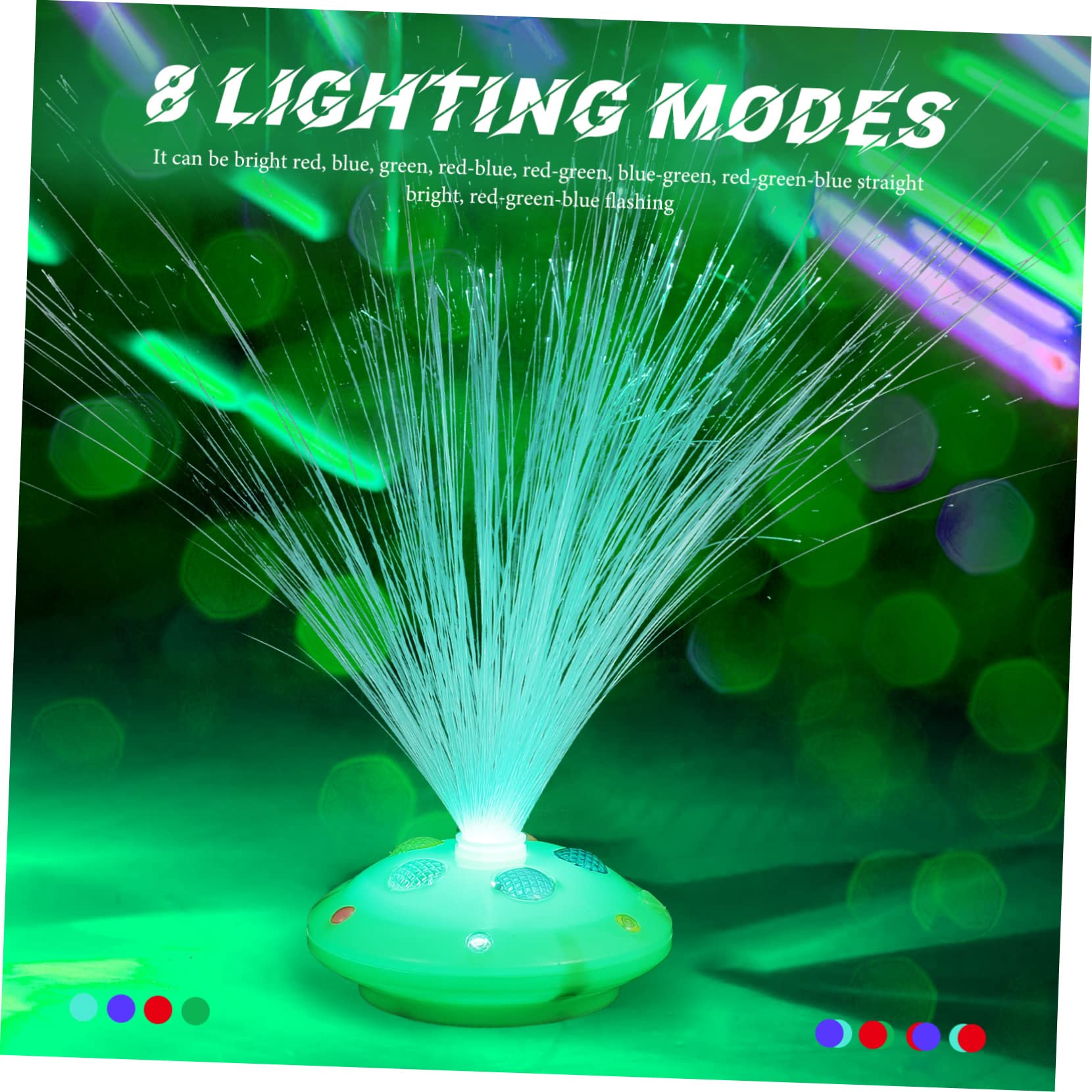 UPKOCH Fiber Optic Flower Lamp 6pcs Decorative Night Light Dodecahedron Light Elegant Decorative Nightlight Random Color