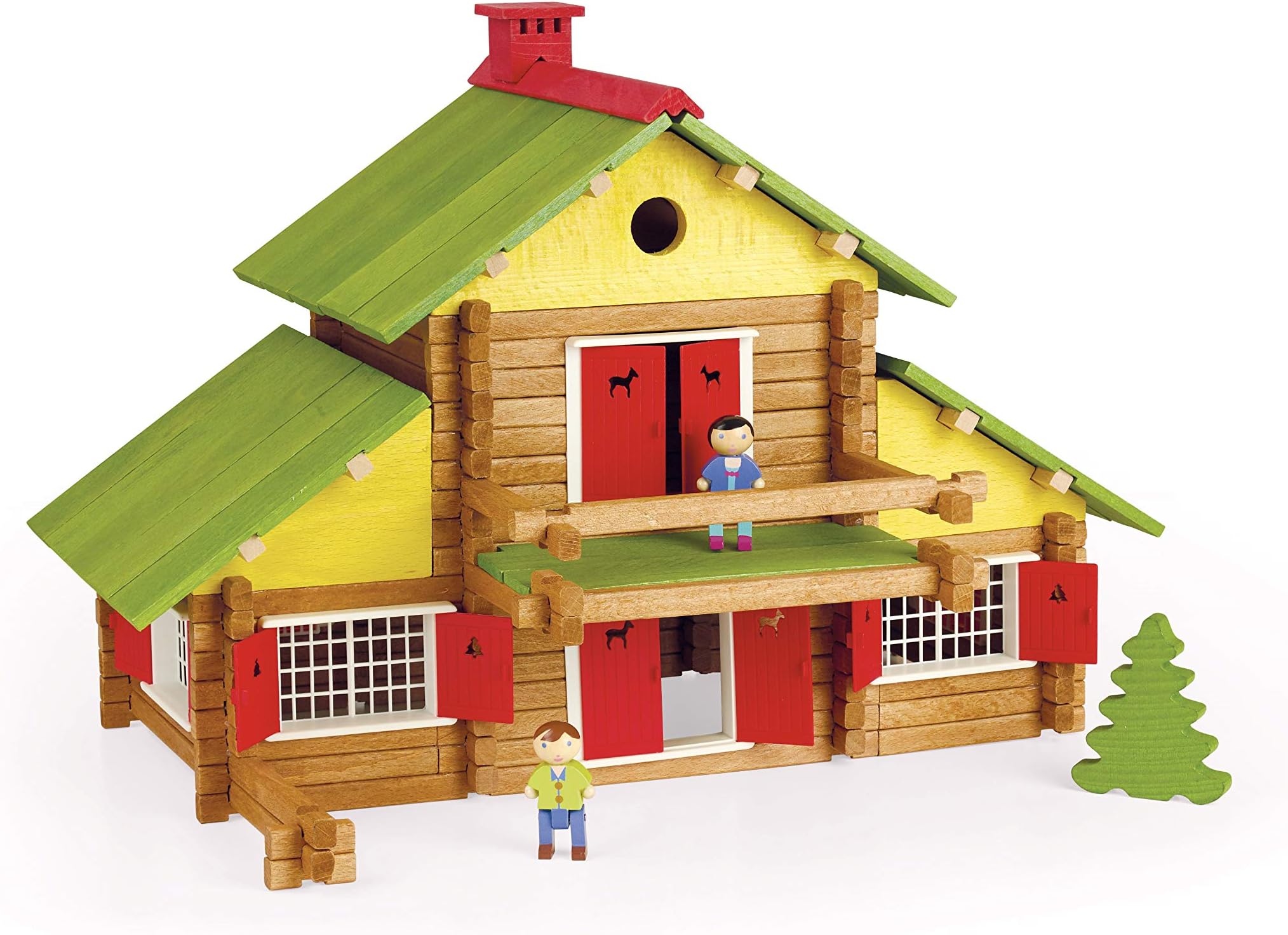 JeujuraJeujuraJ8005 Wooden Construction Chalet in a Suitcase (240-Piece)
