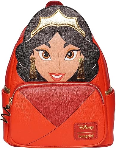 Loungefly Mini mochila para cosplay de princesa jazmín rojo, Varios colores, Loungefly Disney Aladdin Jasmine Red Cosplay Mini Mochila -