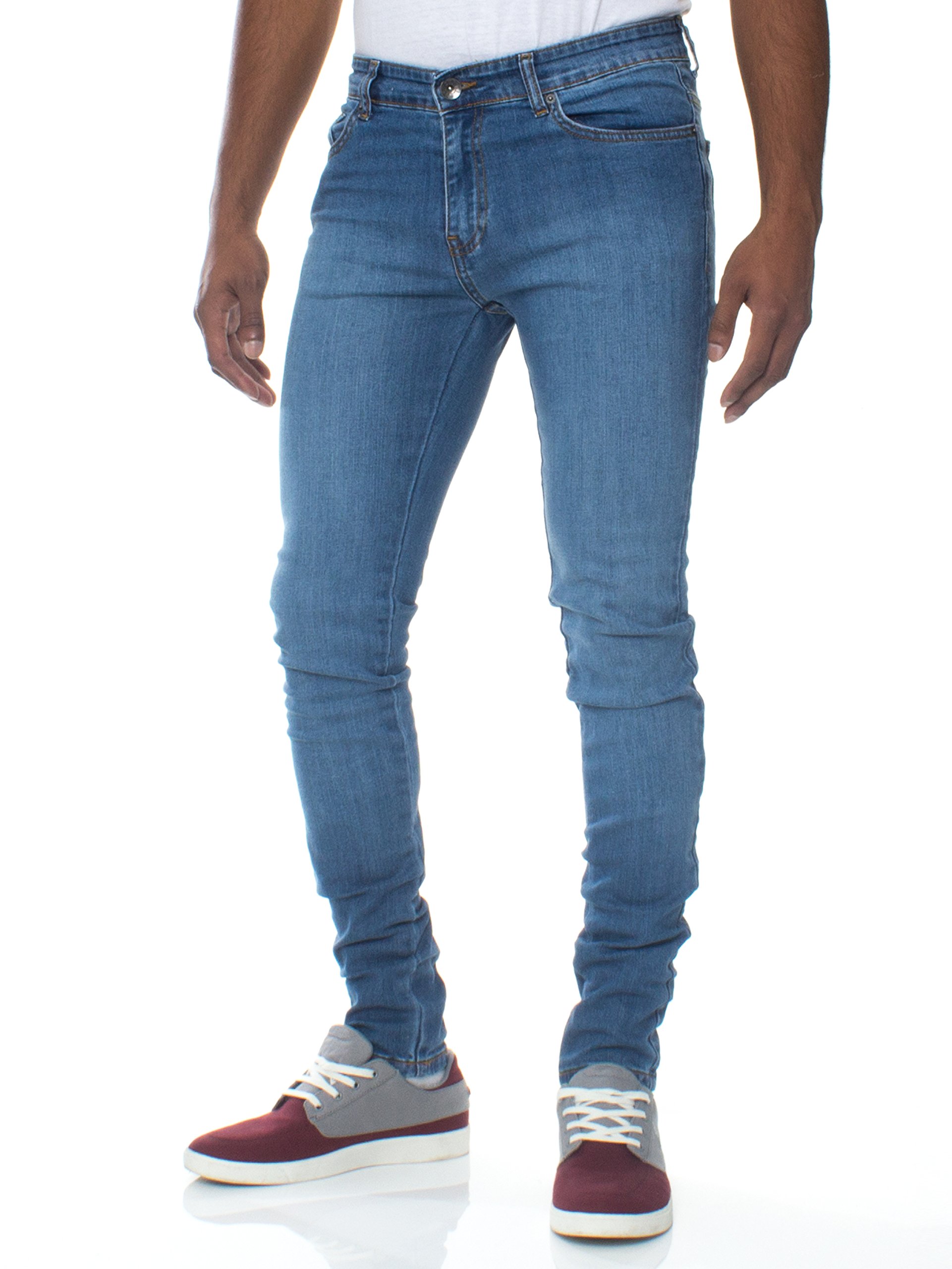 Enzo Mens Ez326 Skinny Jeans, Lightwash, 32W / 32L UK
