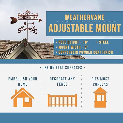 Miniatura 2 de SWEN Products Veleta personalizada con el nombre de la familia (montaje ajustable incluido)