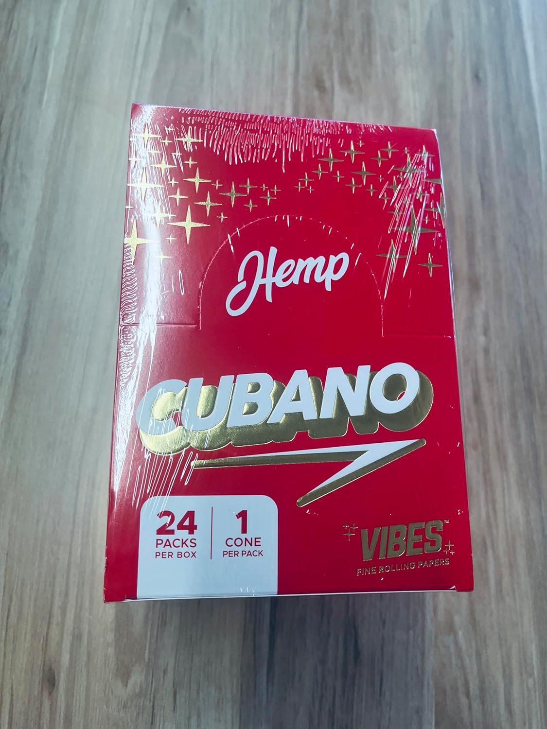 Vibes Cubano Cones - Hemp Paper - 24 Pack, Over 8 Grams Per Cone, No Added Calcium Carbonate