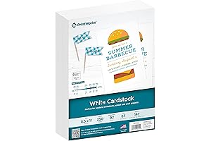 Printworks White Cardstock 8.5x11, 67lb Vellum Finish, for Office, Home & School