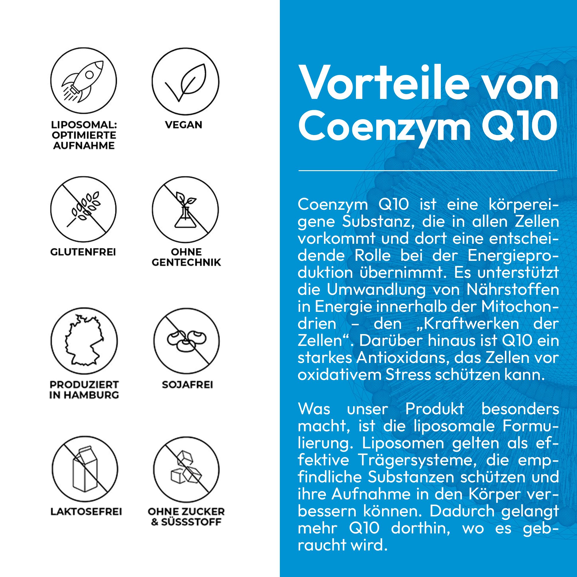 Coenzym Q10 | 25 Tagesdosen à 100 mg CoQ10 | Vegan | 250 ml | Hochdosiert & laborgeprüft | Wirksamer als Kapseln & Pulver | Liposomal | Glutenfrei | Made in Germany