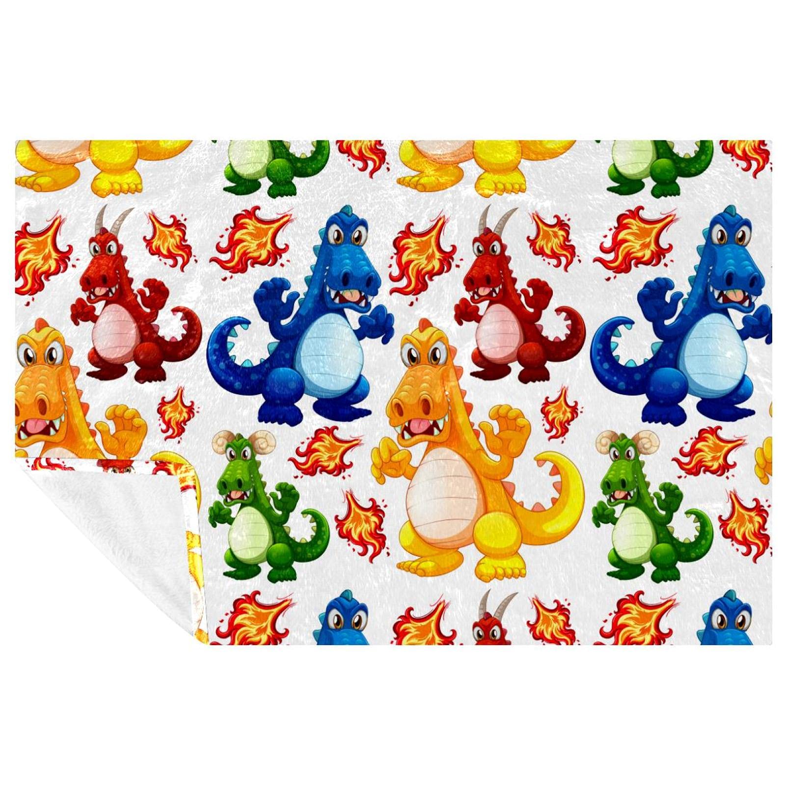 Couverture dinosaure douce chaude plaid lit canapé camping 150x100