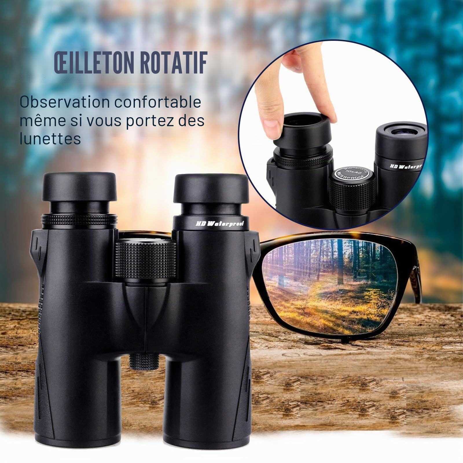 Svbony SV47 HD, Jumelles 8x42 BAK4 FMC Étanches Oiseaux | Observation Oiseaux Chasse, Jumelles 8x42 HD, Prisme BAK4, Lentille FMC Étanche et Sac de Transport
