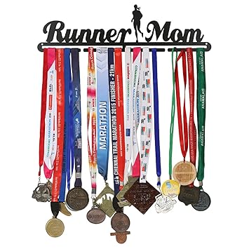 RUNWYND Runner Mom Medal Hanger - Black (51 cm x 20 cm)