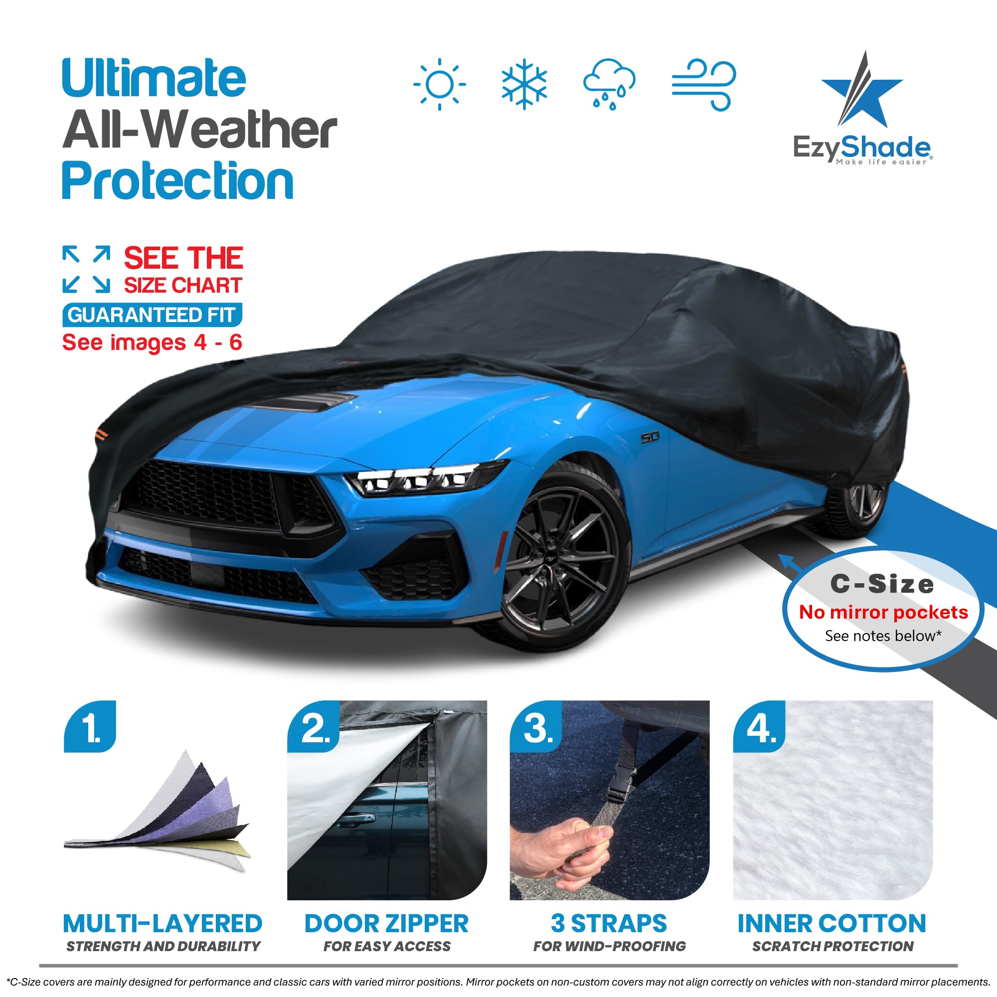 Amazon.com: EzyShade Sports Car Cover Waterproof All Weather. See