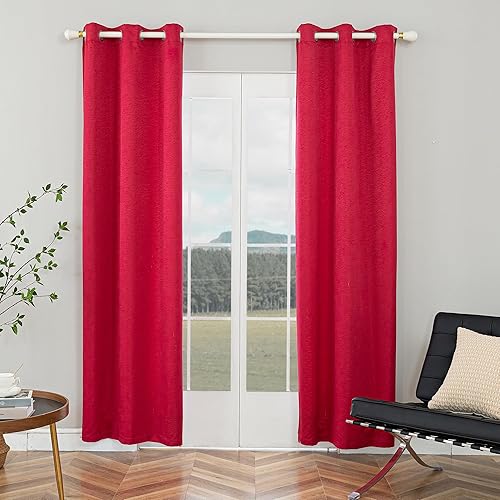Safdie & Co. 51257.2Z.23 Panel de cortina opaca de ladrillo 84L rojo 2 piezas de panel de cortina opaca ladrillo 84L rojo