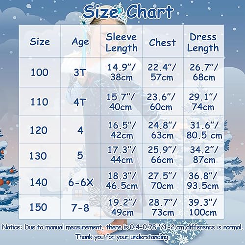 Miniatura 5 de Disfraz de princesa para niñas, vestido de Halloween, disfraz de nieve, cosplay de Navidad, vestido para fiesta de cumpleaños, atuendo azul