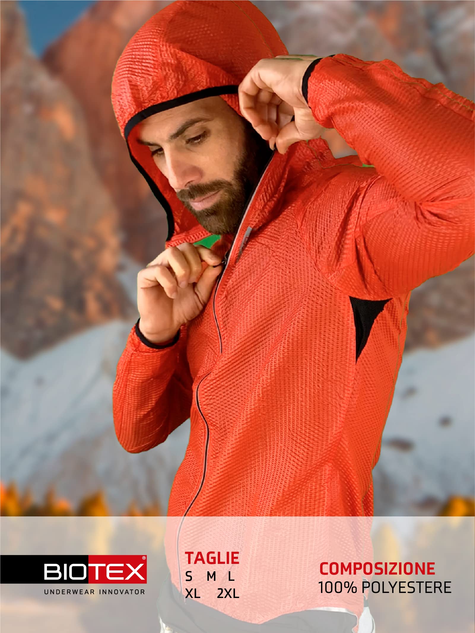 BIOTEX Mantellina Windjacket 3D BOLLE Unisex, Anti-vento e Ultra-Leggera, per Ciclismo e Running