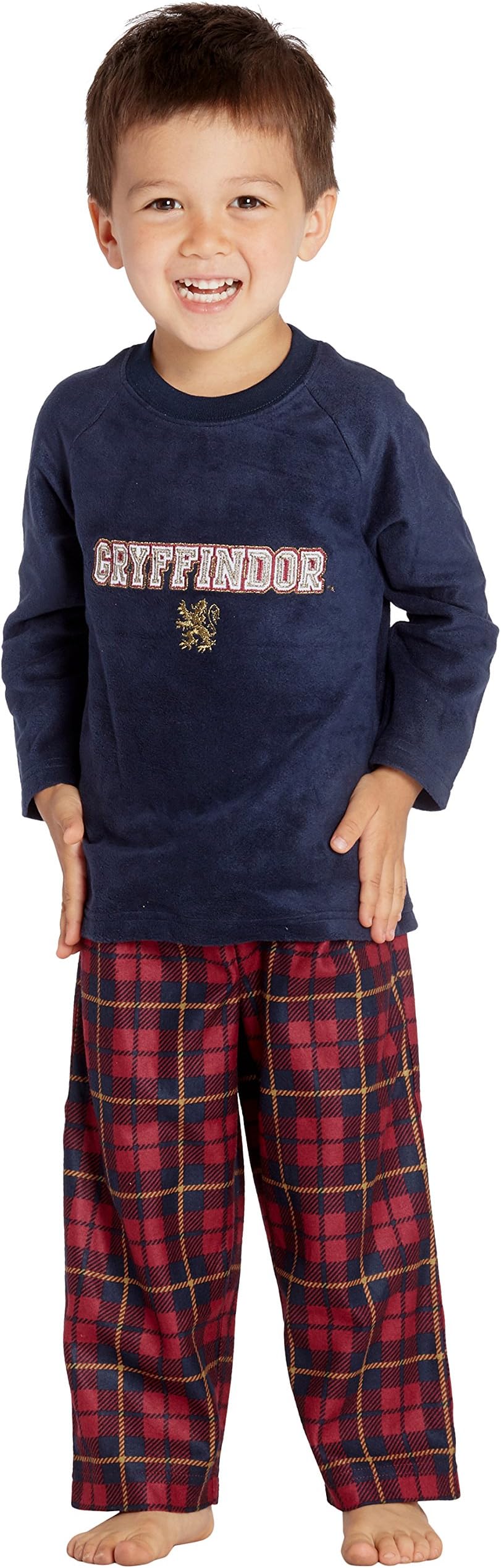 Harry PotterGryffindor Lion Christmas Plush Holiday Pajama Set, Navy