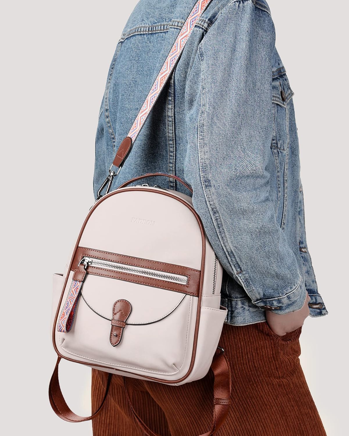 FADEON Mini Backpack Purse for Women, Designer Leather Cute Roomly Small Backpacks, Ladies Shoulder Backpack Fashion Handbag - Image 7