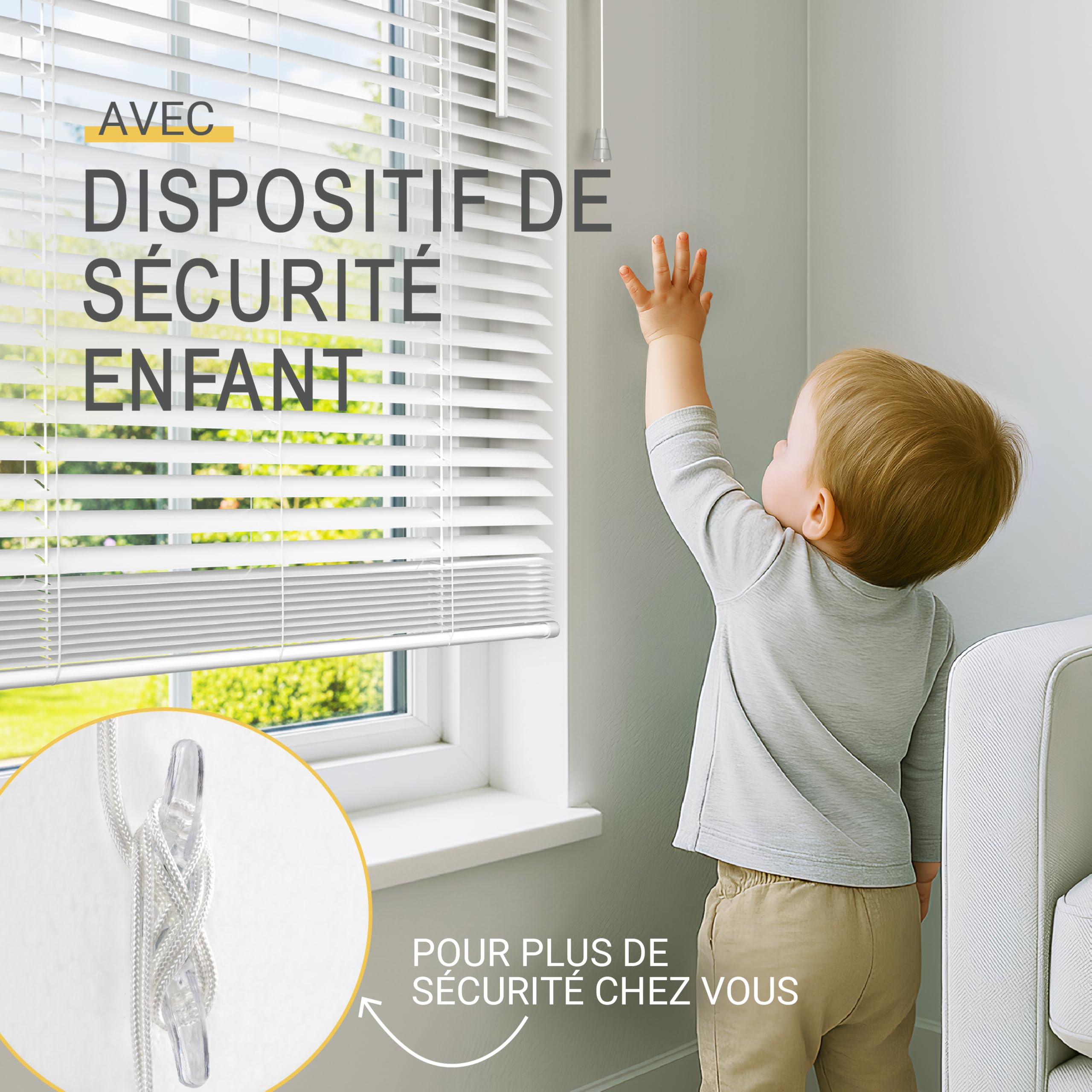 Sol Royal Store Vénitien sans Percage Aluminium 100x220 cm – Stores Vénitiens Intérieurs à Lamelles 25 mm – Store à Lamelles sans Percer – Protection Solaire & Visuelle – Blanc Brillant – JA2